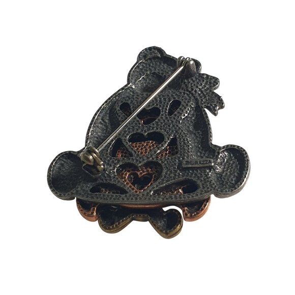 Teddy Bear Trio Brooch Pin By L Razza Heart Cutouts Puter Cute Vintage Gift Nana - Picture 2 of 5